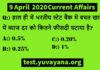 9 april 2020 current affairs quiz in hindi
