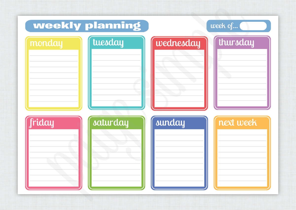 Weekly Planner to manage time for study while doing job